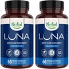 image:imageNested Naturals Luna MelatoninFree Sleep Supplement  NonHabit Forming Herbal Sleep Supplement Adult Bedtime Support Help Sleeping wChamomile Valerian LTheanine  60 Vegan CapsulesLuna Melatonin Free 2 Pack