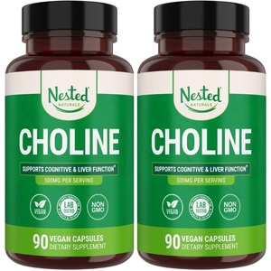 image:imageNested Naturals Choline Bitartrate 500mg Per Serving  High Potency Choline Supplements  Supports Prenatal Maternal amp Fetal Health During Pregnancy  100 Vegan amp NonGMO  2Pack 180 Capsules90 Count Pack of 2