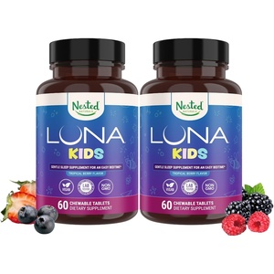 image:imageNested Naturals Luna MelatoninFree Sleep Supplement  NonHabit Forming Herbal Sleep Supplement Adult Bedtime Support Help Sleeping wChamomile Valerian LTheanine  60 Vegan CapsulesKids 2Pack