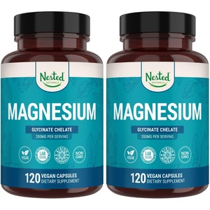 image:imageNested Naturals Magnesium Glycinate Chelate  200mg Chelated Magnesium Supplement for Muscle Cramps Relaxation amp Sleep Support  100 Albion TRACCS Buffered Magnesium Glycinate  120 Vegan Capsules120 Count Pack of 2