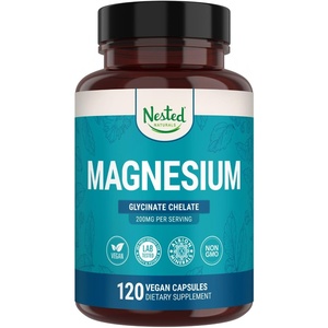 image:imageNested Naturals Magnesium Glycinate Chelate  200mg Chelated Magnesium Supplement for Muscle Cramps Relaxation amp Sleep Support  100 Albion TRACCS Buffered Magnesium Glycinate  120 Vegan Capsules120 Count Pack of 1