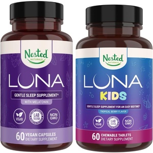 image:imageNested Naturals Sleep Aid Bundle  Luna Adult amp Luna Kids Sleep Aid with Natural Ingredients Melatonin Chamomile Valerian for Deep Sleep and Relaxation 120 Count