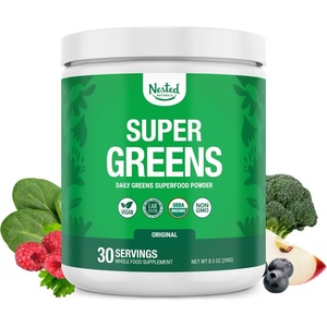 image:imageNested Naturals Super Greens Daily Superfood Powder  Certified USDA Organic Green Powder wWhole Foods Spirulina Powder Wheat amp Barley Grass  Probiotics Fiber amp Enzymes  Original 60 ServingsOriginal