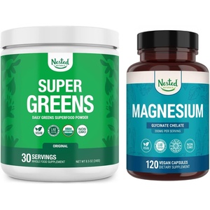 image:imageNested Naturals Super Greens Daily Superfood Powder 30 Servings Original amp Magnesium Glycinate Chelate 120 Capsules