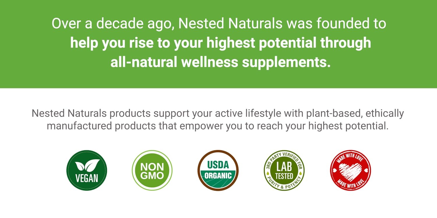 Nested Naturals｜Super Greens Daily Superfood Powder,Clean Plant‑Based Wellness Supplements